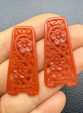 红绯色梅花耳环耳坠吊坠挂件