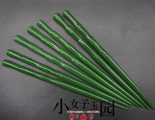 古风竹节仿白玉簪子白琉璃发簪古装拍摄头饰道具盘发盘头簪子竹节 - 图0