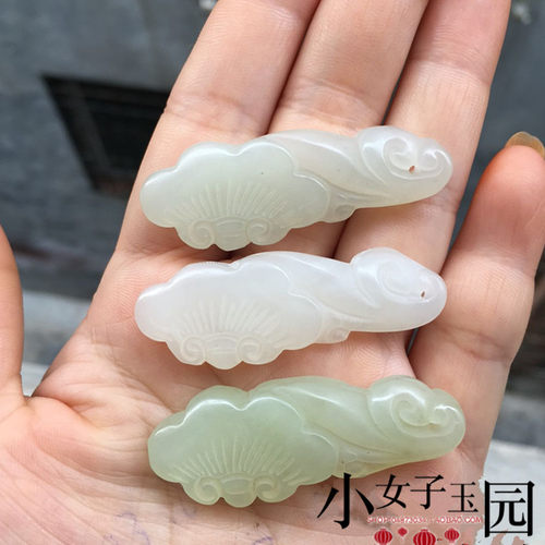 岫玉如意吊坠挂件男女款如意玉佩玉坠项链坠手工发饰笛萧扇坠配件 - 图1
