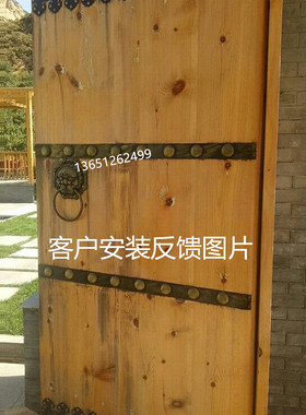 加厚铸造铁门环四合院仿古大门铁兽头门环中式老榆木门铁门环把手