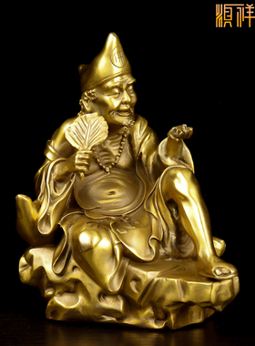 纯铜摆件降龙罗汉工艺品家居装饰