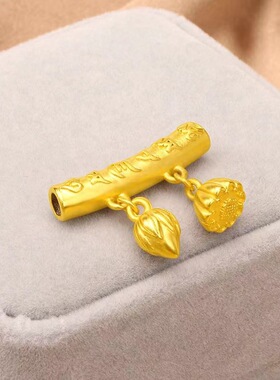越南沙金六字真言两世欢项链吊坠