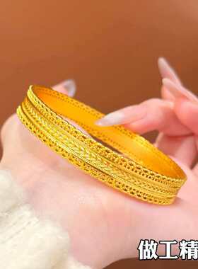 金店同款沙金古法腰缠万贯戒指花