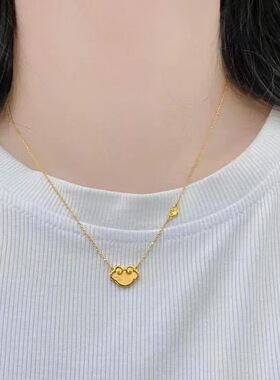 越南沙金女款如意项链铜镀金首饰