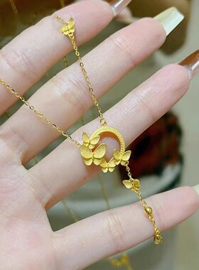 越南沙金蝴蝶项链女网红同款轻奢