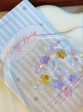 透底彩色梅花尖底美甲钻