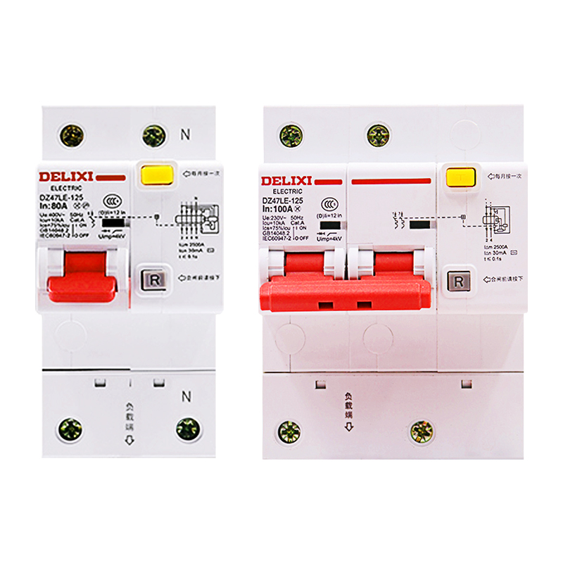 德力西漏电断路器DZ47LE-125空开家用2P 3P漏保过载保护100A125A - 图3
