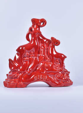 十二生肖羊办公室陶瓷家居装饰