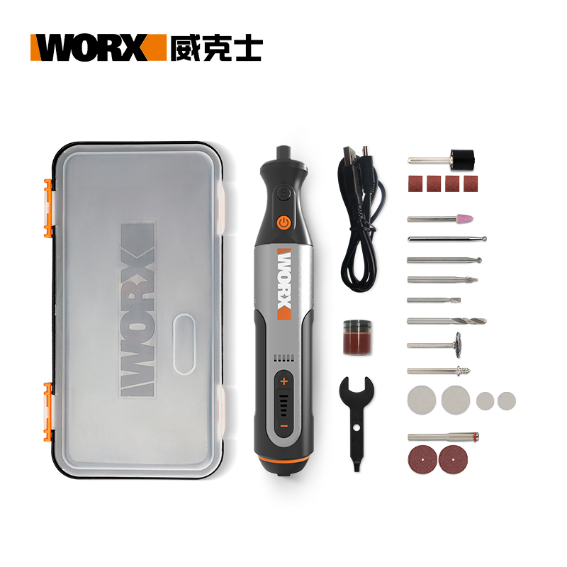 威克士小型迷你电磨机WX106打磨抛光切割电动角磨机玉石雕刻工具-图0