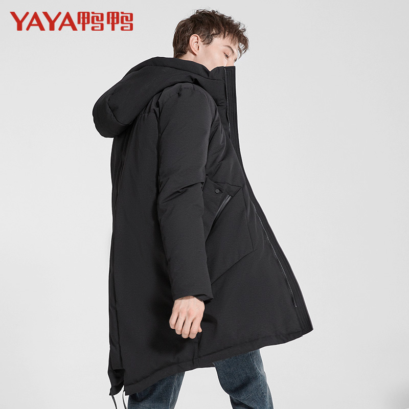 秋冬新款纯色中长款连帽休闲羽绒服男士外套 58334 A 鸭鸭 2018 秋冬新款纯色中长款连帽休闲羽绒服男士外套 58334 A 鸭鸭 2018