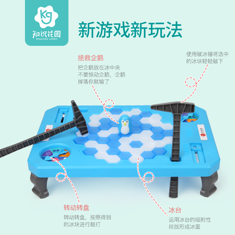 知识花园旗舰店知识花园亲子互动益智企鹅凿冰玩具3-6岁游戏拯救敲击冰块抖音1