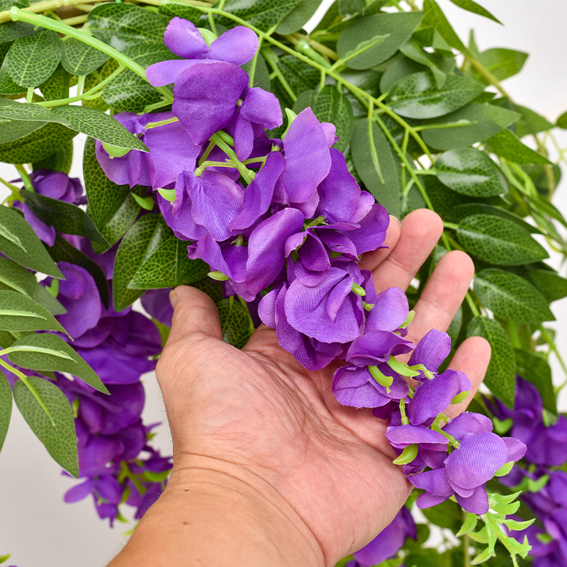 仿真紫藤花假花藤条吊顶花串装饰塑料绿植物空调管道装饰缠绕遮挡 - 图2