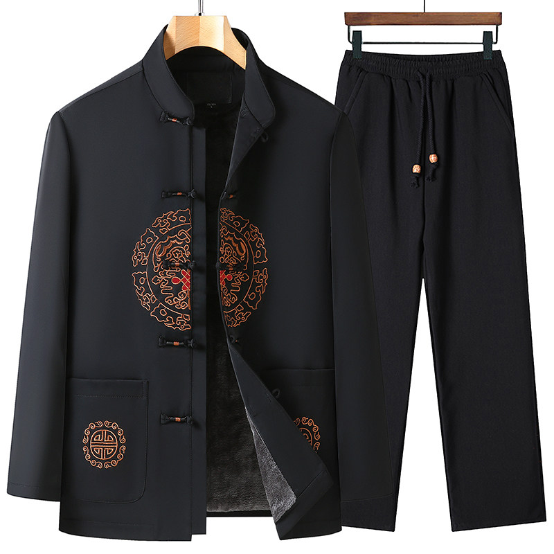 中国风冬季唐装男外套爷爷套装中老年人加绒加厚老人衣服爸爸棉衣,淘宝优惠券,粉丝福利购,淘宝优惠卷