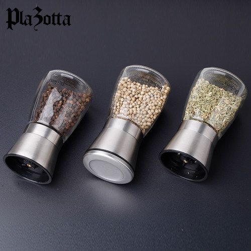 德国plazotta不锈钢研磨罐器家用海盐黑胡椒粉粒手动研磨瓶研磨罐 - 图2
