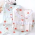 Mặt trăng quần áo cotton mùa thu dài tay áo dày bà bầu đồ ngủ lớp không khí cho con bú cotton mở áo khoác nhà dịch vụ phù hợp - Giải trí mặc / Mum mặc