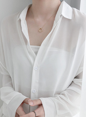 925纯银简约大气新款指环项链女ins个性简约锁骨链网红气质冷淡风