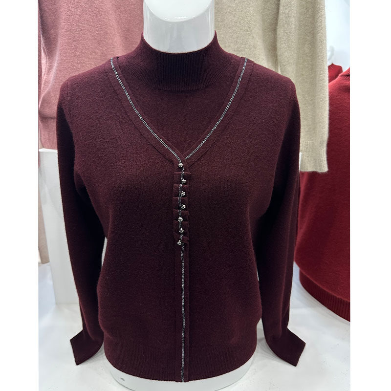 毛衣妈妈羊毛衫高贵洋气冬季半高领针织衫打底上衣依卡璐羊绒衫女,淘宝优惠券,粉丝福利购,淘宝优惠卷