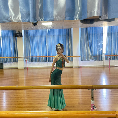 傣族舞蹈儿演出服装表演服童舞鱼尾裙傣族舞蹈服装女舞裙艺考服装 - 图3