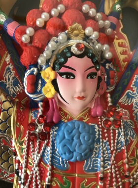 天津泥人张京剧脸谱中国风特色人物穆桂英花木兰挂件摆件手工艺品