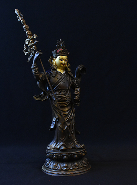 台湾手工莲花生大士铜像