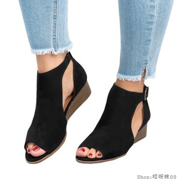 2018 Ladies flat toe sandals wedge women summer shoes女凉鞋 - 图2