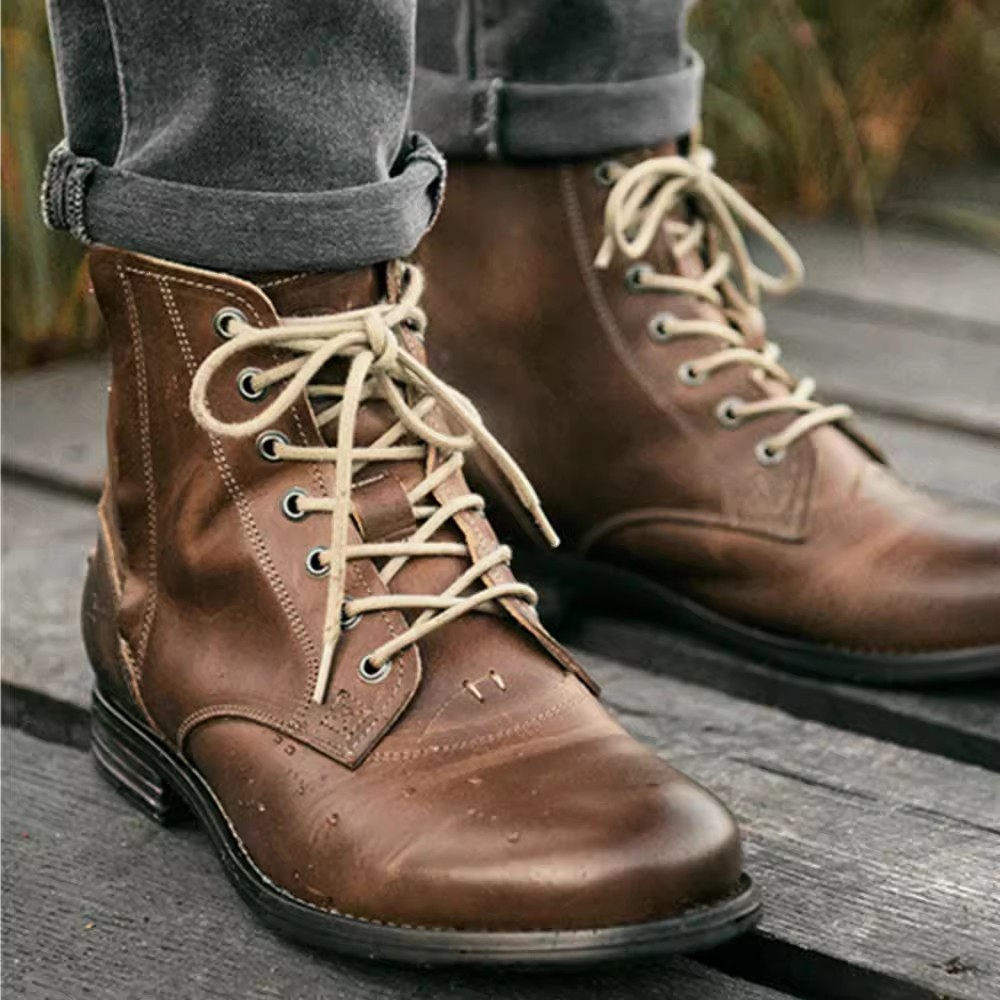 Men Shoes Autumn Winter Military Boots Plus Size大码工装男靴-图2