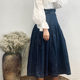 MB long skirt pleated skirt artistic wide lace-up skirt
