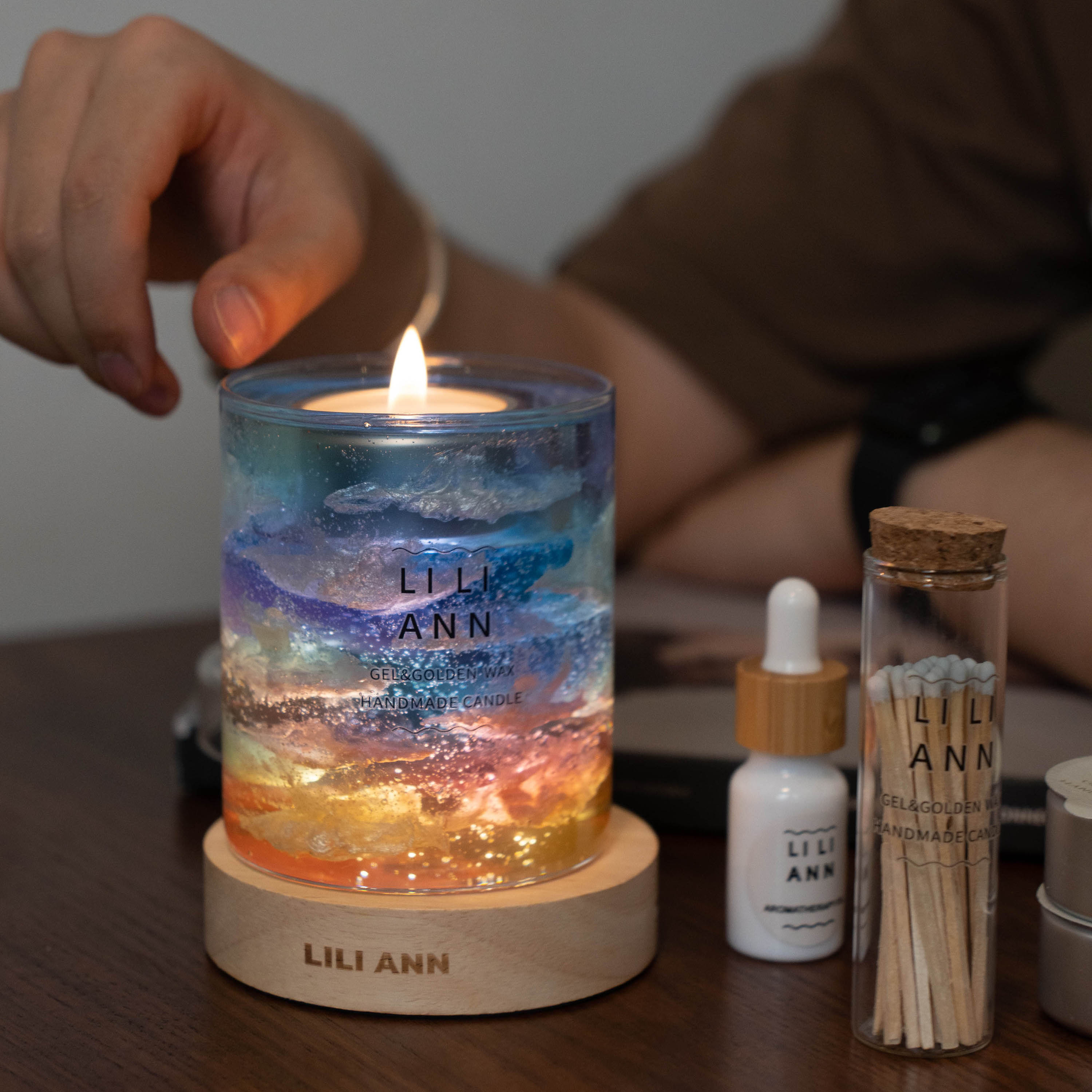 LILIANN 哈尼云梯雨后水雾栀子花香味原创香薰水晶蜡烛室内卧室 - 图0