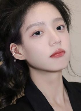 不对称链条流苏耳夹女耳骨链耳环耳骨夹甜酷高级感独特个性耳饰品