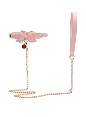 Aura Collar轻奢choker粉色蝴蝶水晶铃铛项圈牵引绳小众情侣礼物