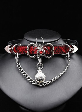 Aura Collar轻奢choker蜘蛛水晶铃铛项圈牵引绳亚文化情侣礼物