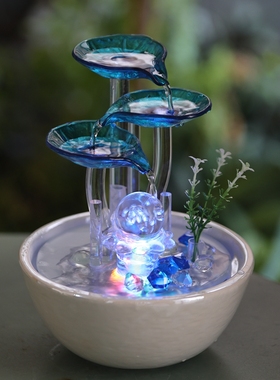 玻璃创意喷泉摆件循环水流水