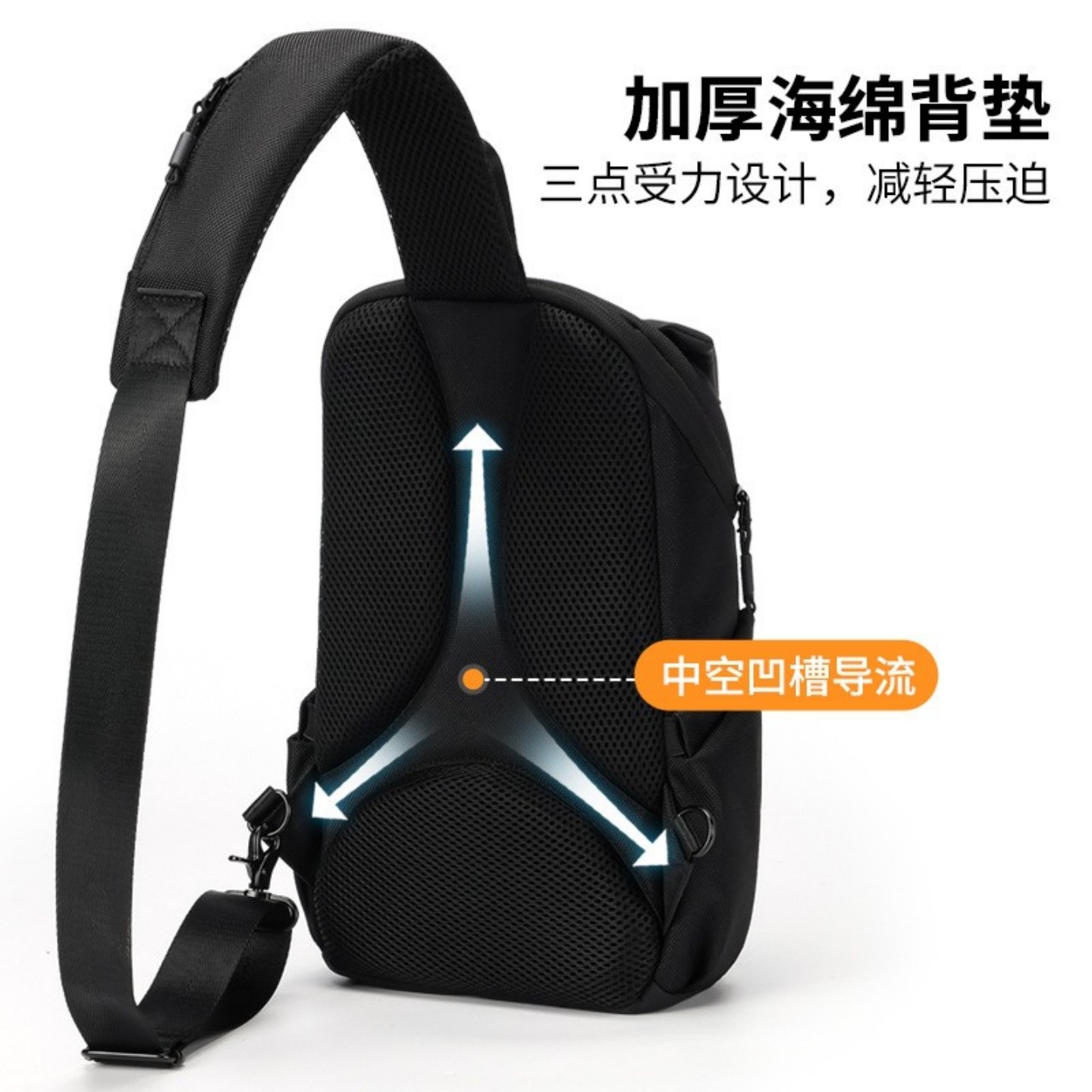 跨境新款高级感男士胸包大容量外出通勤单肩包简约优质男款斜肩包,淘宝优惠券,粉丝福利购,淘宝优惠卷