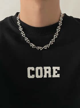 欧美拼接字母男生项链女小众ins