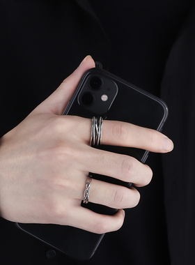 原创设计风男士开口可调节戒指