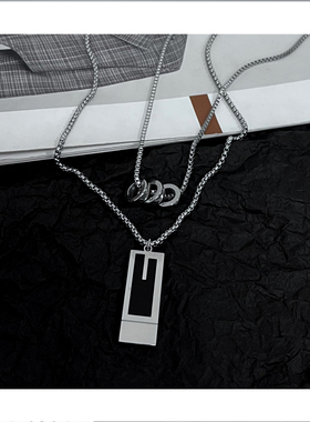 22年新款长条圆环项链配饰女