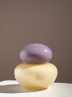 糖果色带盖花瓶摆件简约客厅创家居插花器软装样板间摆件酒柜饰品