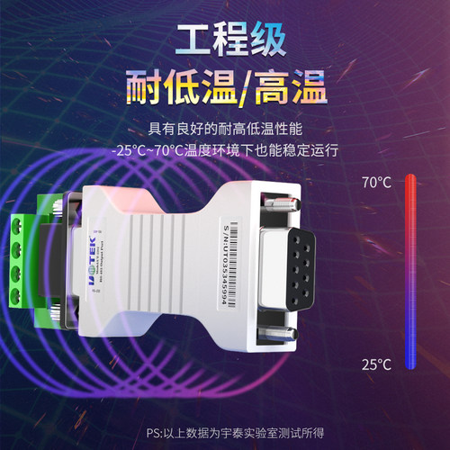 宇泰232转485转换器无源RS485转RS232串口协议模块转换器UT-2201双向互转无源工业级通讯模块485接口232转485 - 图3
