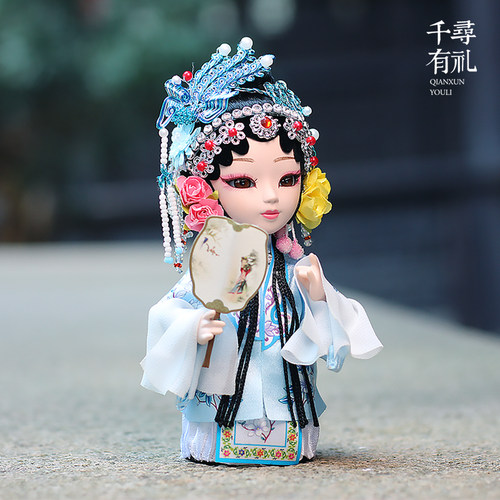 千寻有礼昆曲娃娃戏曲绢人创意人偶手办桌面摆件中国风生日礼物女 - 图1