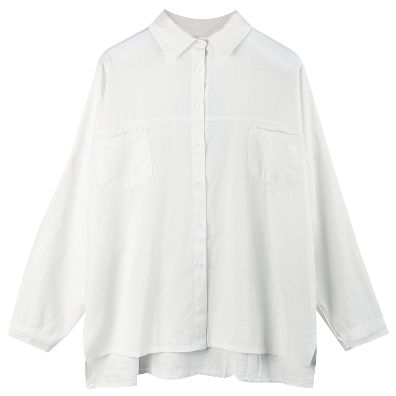 女设计感小众盐系长袖chic风白衬衫 迪悠衬衫