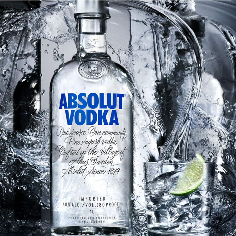 瑞典进口，世界第二大烈酒：1000ml Absolut Vodka绝对伏特加 经典原味伏特加