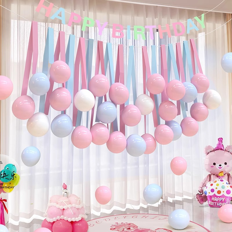 幼儿园学校圣诞节气球流苏彩带场景布置儿童宝宝周岁生日派对装饰 - 图1