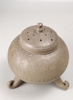 日本万古烧香炉薰香炉日本回流茶具