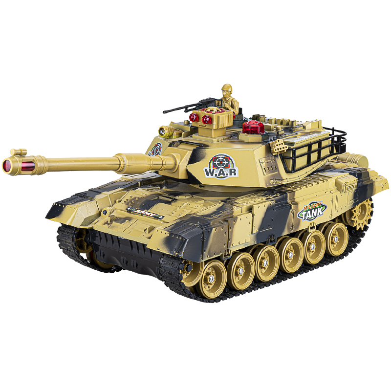遥控坦克履带式儿童可开炮发射电动玩具模型汽车越野男孩六一礼物 - 图0