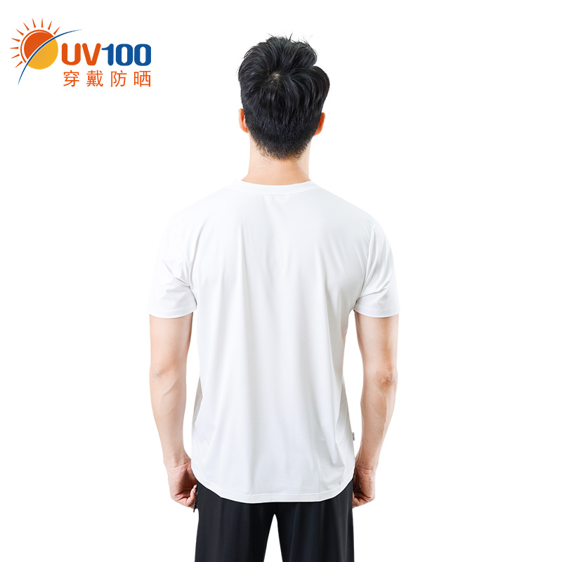 UV100户外t恤男士夏季防紫外线透气新款休闲v领短袖防晒上衣20061 - 图1