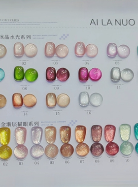 金渐层猫眼显手白指甲油胶
