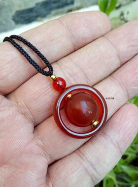 天然红玛瑙时来转运吊坠