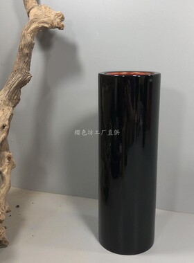 出口日本余单实木大漆茶席花瓶