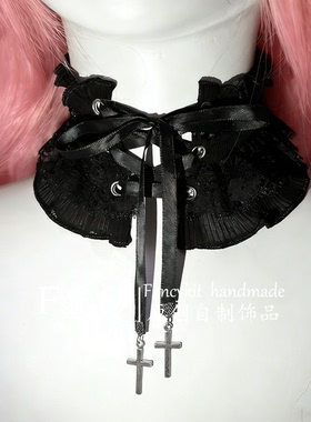 FQ哥特lolita亚文化魇泪绷带手作项圈choker丝带颈饰暗黑系