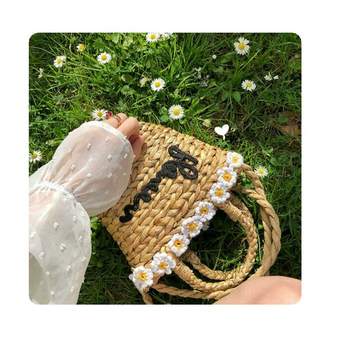 Свежая пляжная соломенная сумка ручной работы, портативная барсетка, ремешок для сумки на одно плечо